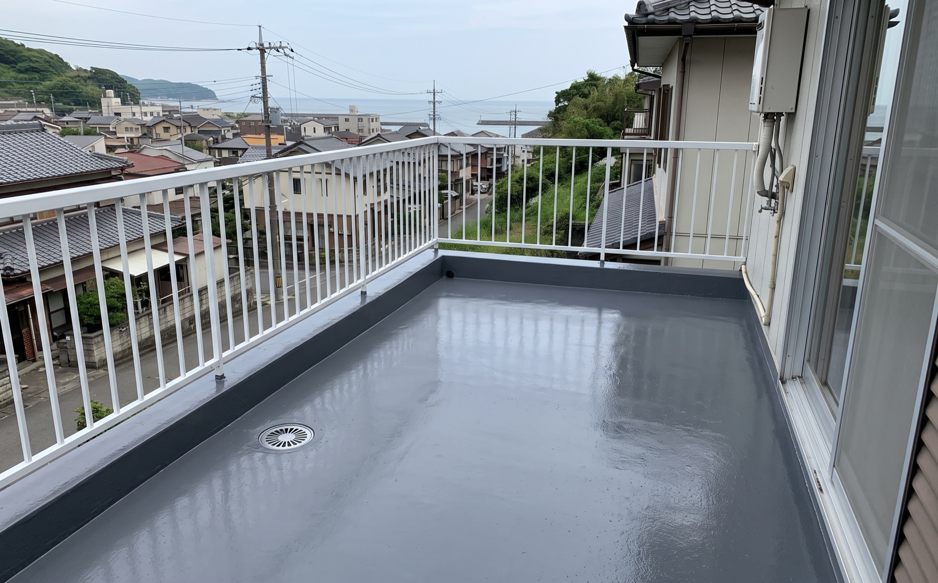 防水工事を終えたベランダ